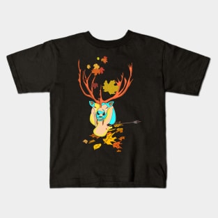 Caribou leaf autumn Kids T-Shirt